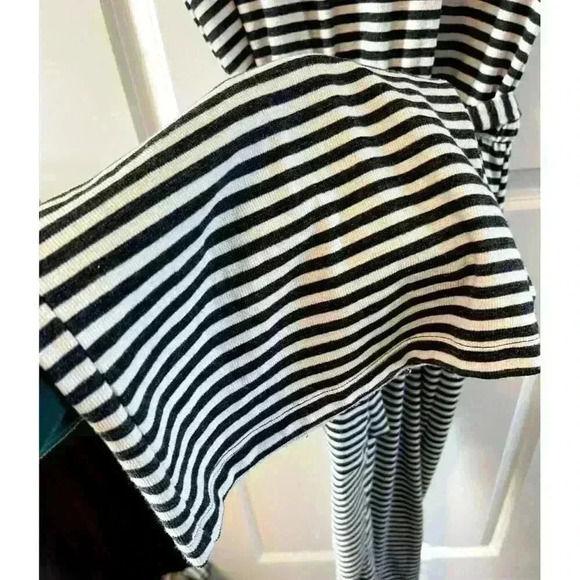 Old Navy Womens Knit Jumpsuit Size L Gray/cream Striped oversized open back belt - Picture 3 of 10